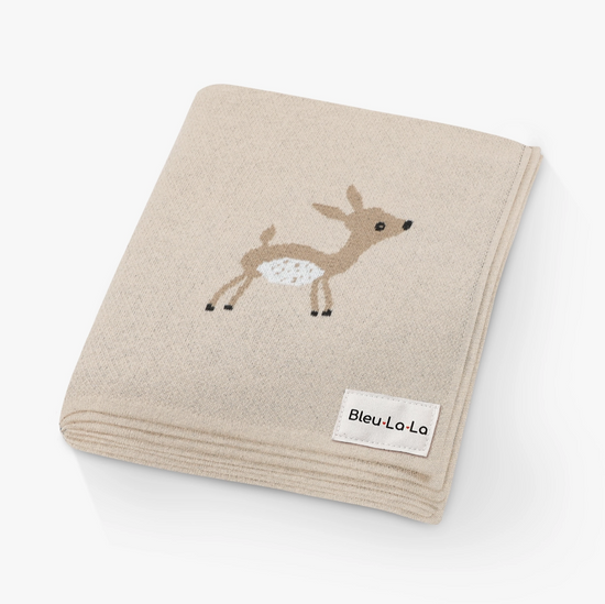 100% Luxury Cotton Swaddle Receiving Baby Blanket - Deer