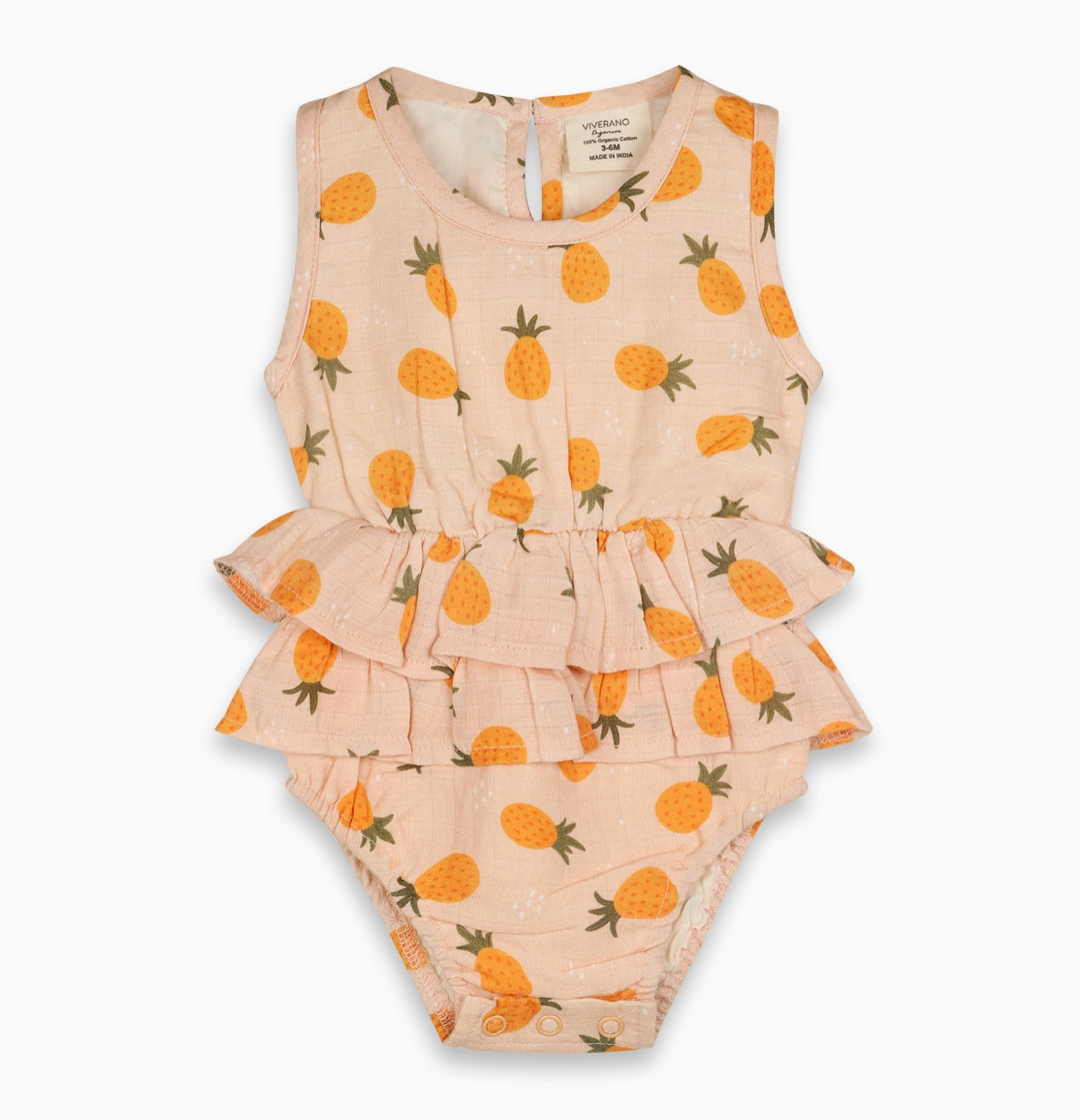 Pineapple Ruffle Short Baby Romper (Organic Muslin) – the eden baby