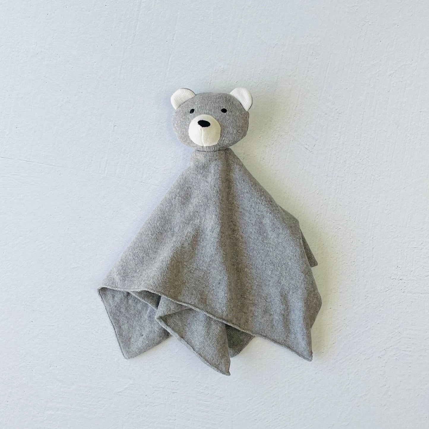 Bear - Organic Baby Lovey Security Blanket Cuddle Cloth: Grey