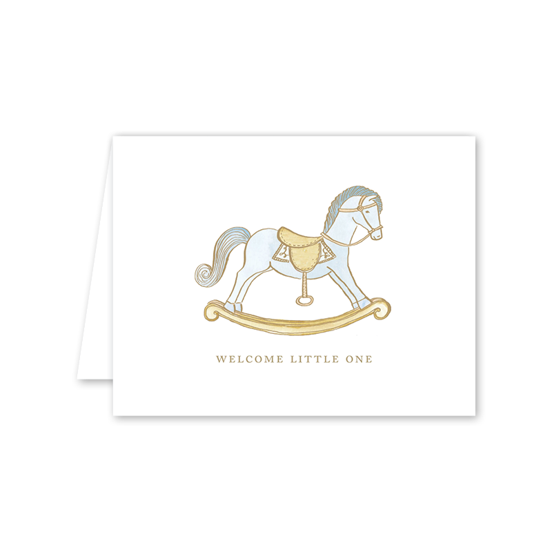 Petit Jouet Cheval Bleu Baby: Single Card