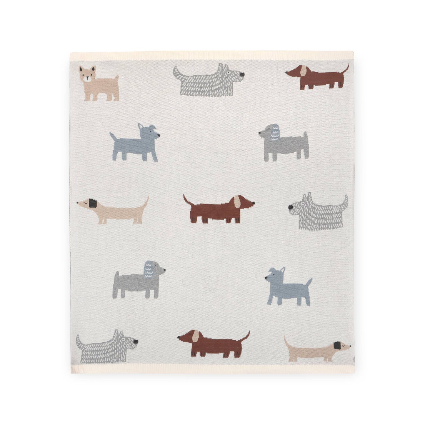 Buddy Dog - Organic Jacquard Sweater Knit Baby Blanket: Natural / One Size
