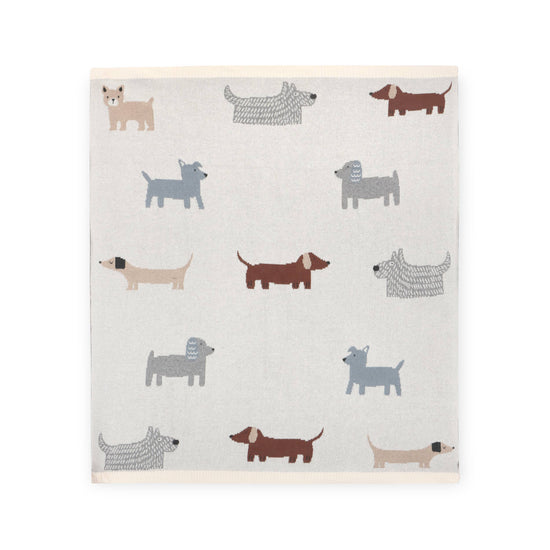 Buddy Dog - Organic Jacquard Sweater Knit Baby Blanket: Natural / One Size