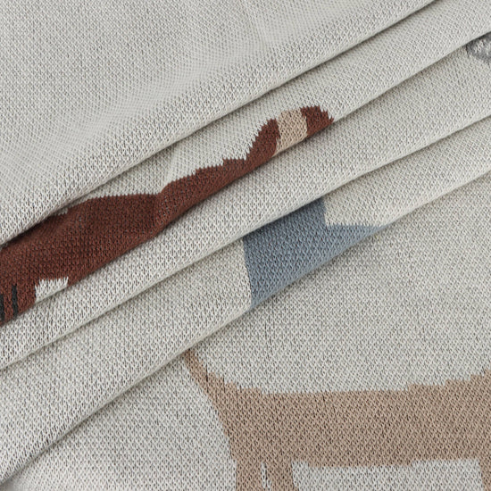 Buddy Dog - Organic Jacquard Sweater Knit Baby Blanket: Natural / One Size