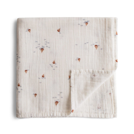 Muslin Swaddle Blanket Organic Cotton - Boats