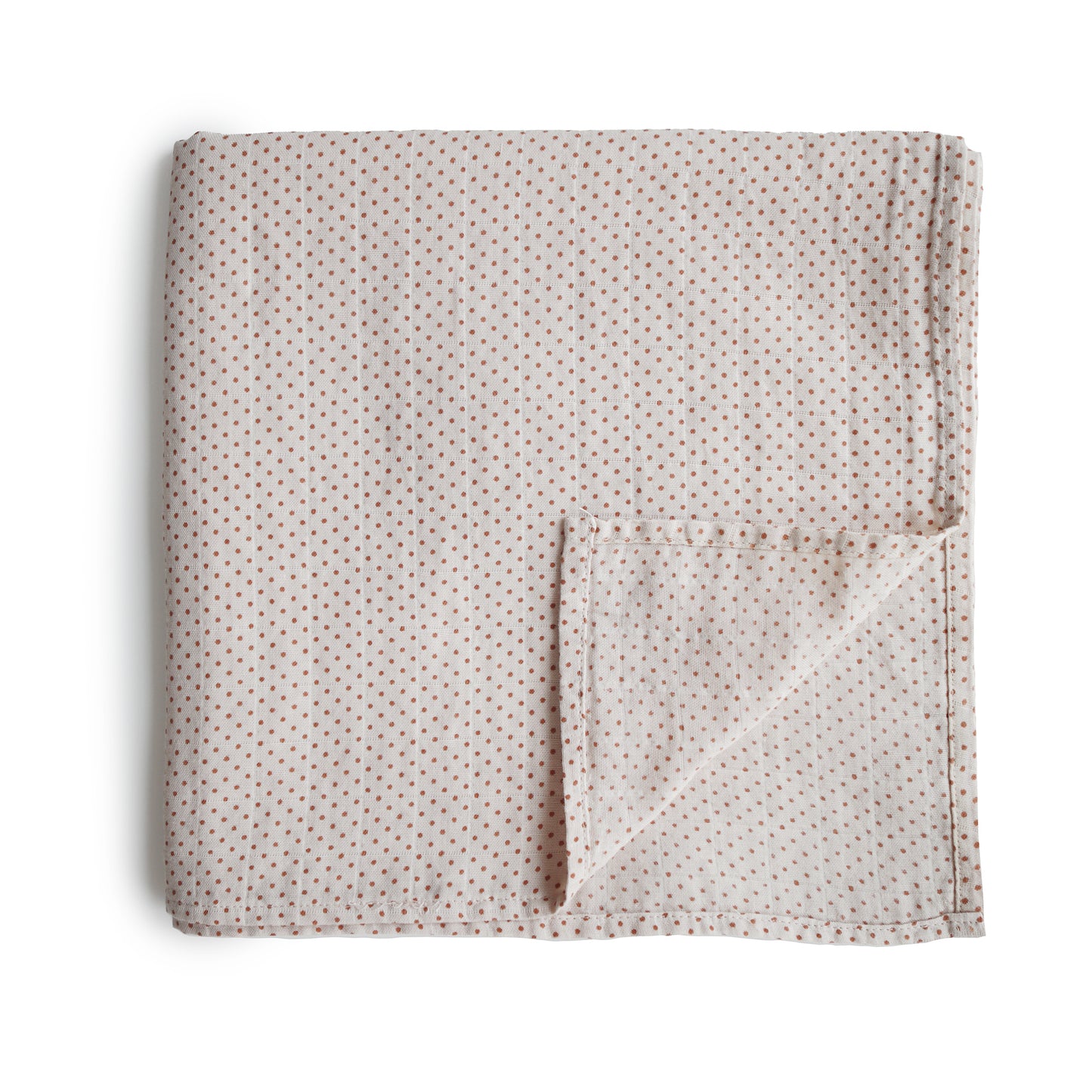 Muslin Swaddle Blanket Organic Cotton - Caramel Polka Dots