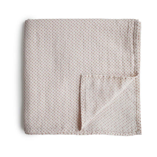 Muslin Swaddle Blanket Organic Cotton - Caramel Polka Dots
