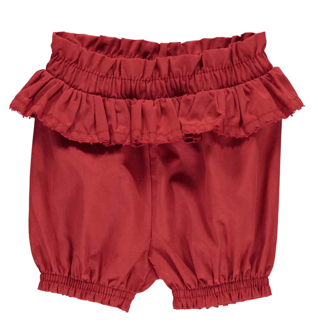 POPLIN frill bloomers - Berry Red