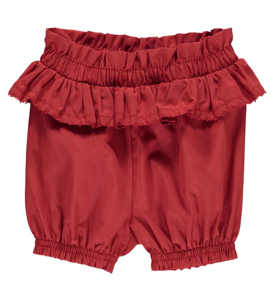 POPLIN frill bloomers - Berry Red