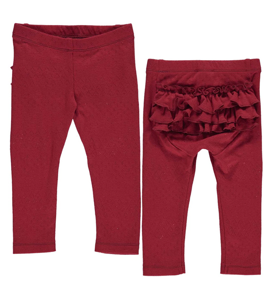 Load image into Gallery viewer, POINTEL frill pants - Berry Red
