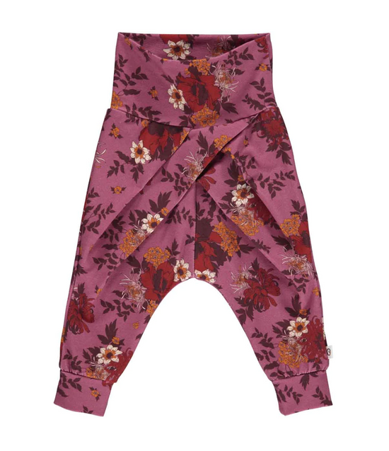 BLOOMY pants with floralprint and wrinkles