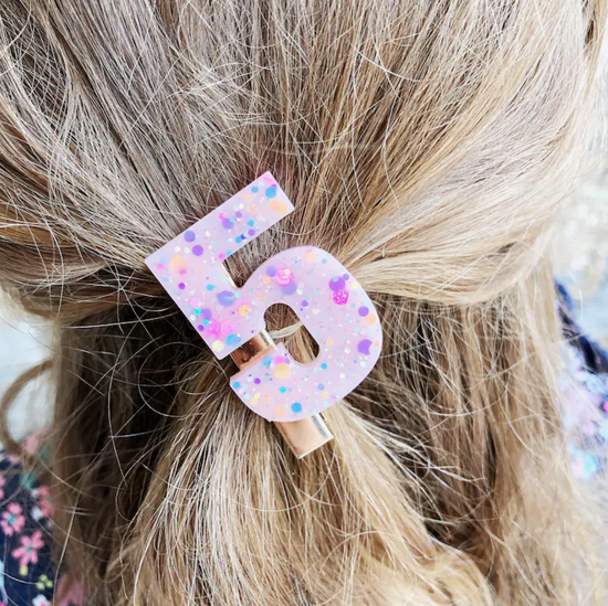 Load image into Gallery viewer, Birthday Number Hair Clips - Number 4
