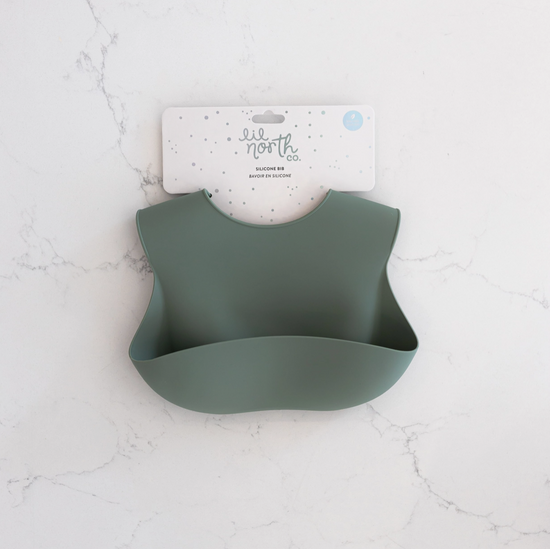Load image into Gallery viewer, Sage Green Silicone Bib
