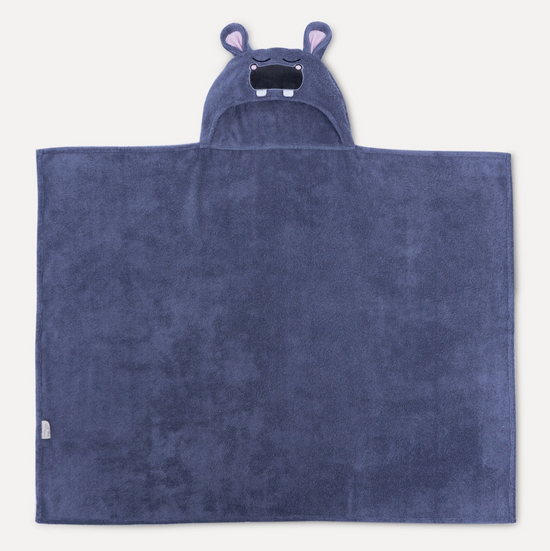Bamboo Hippo Hooded Towel For Kids