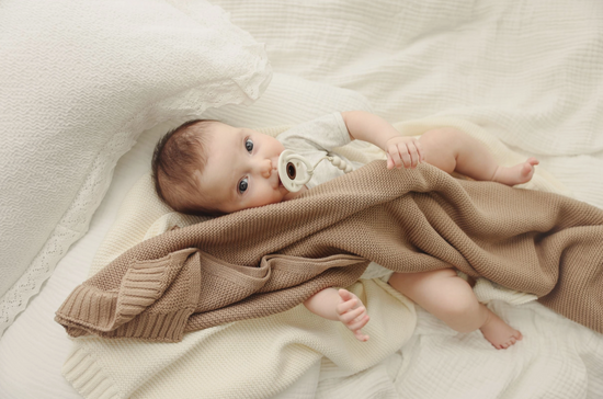 100% Organic Luxury Cotton Swaddle Receiving Baby Blanket - Mocha