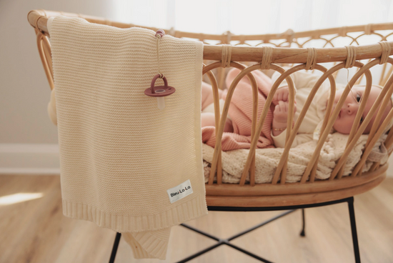 100% Organic Luxury Cotton Swaddle Receiving Baby Blanket - Cream
