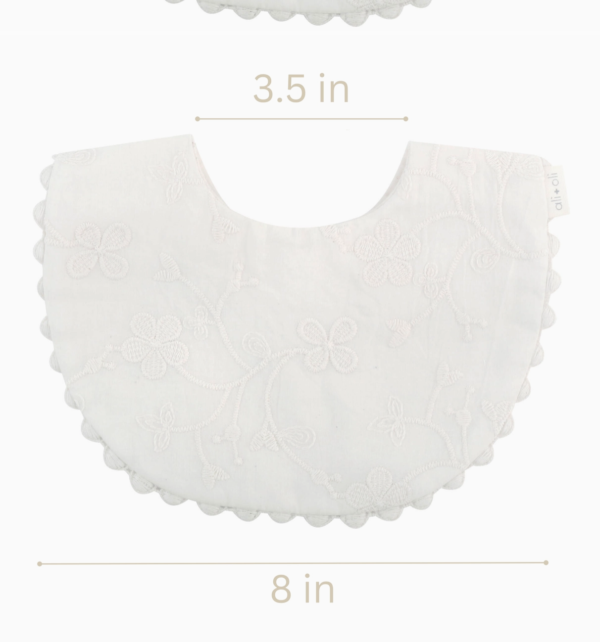 Load image into Gallery viewer, Cotton Baby Bib Double-Sided (Embroidered Flowers &amp;amp; Bow)
