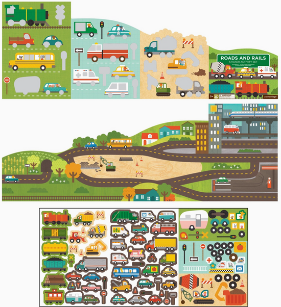 Load image into Gallery viewer, Roads &amp;amp; Rails Sticker Activity Set

