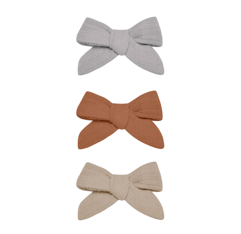 Bow with Clip - Set of 3 (Cloud, Ivory)