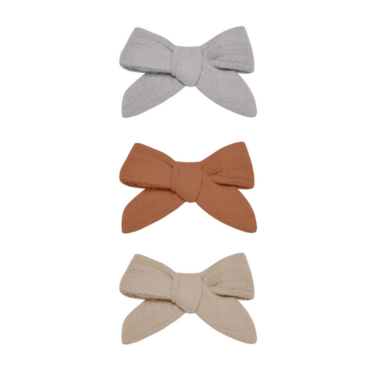 Bow with Clip - Set of 3 (Cloud, Ivory)