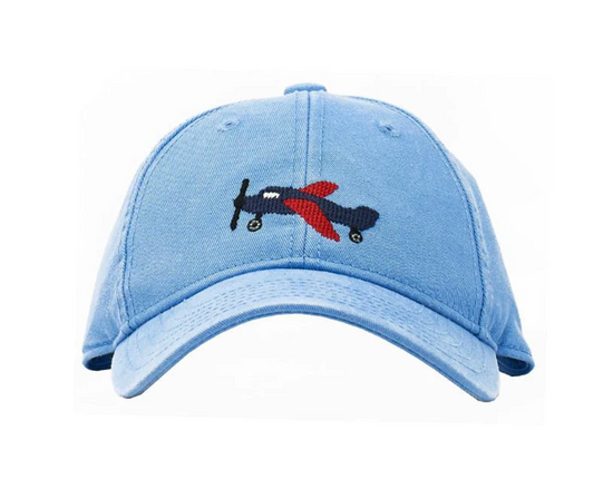 Kids Airplane Baseball Hat - Light Blue