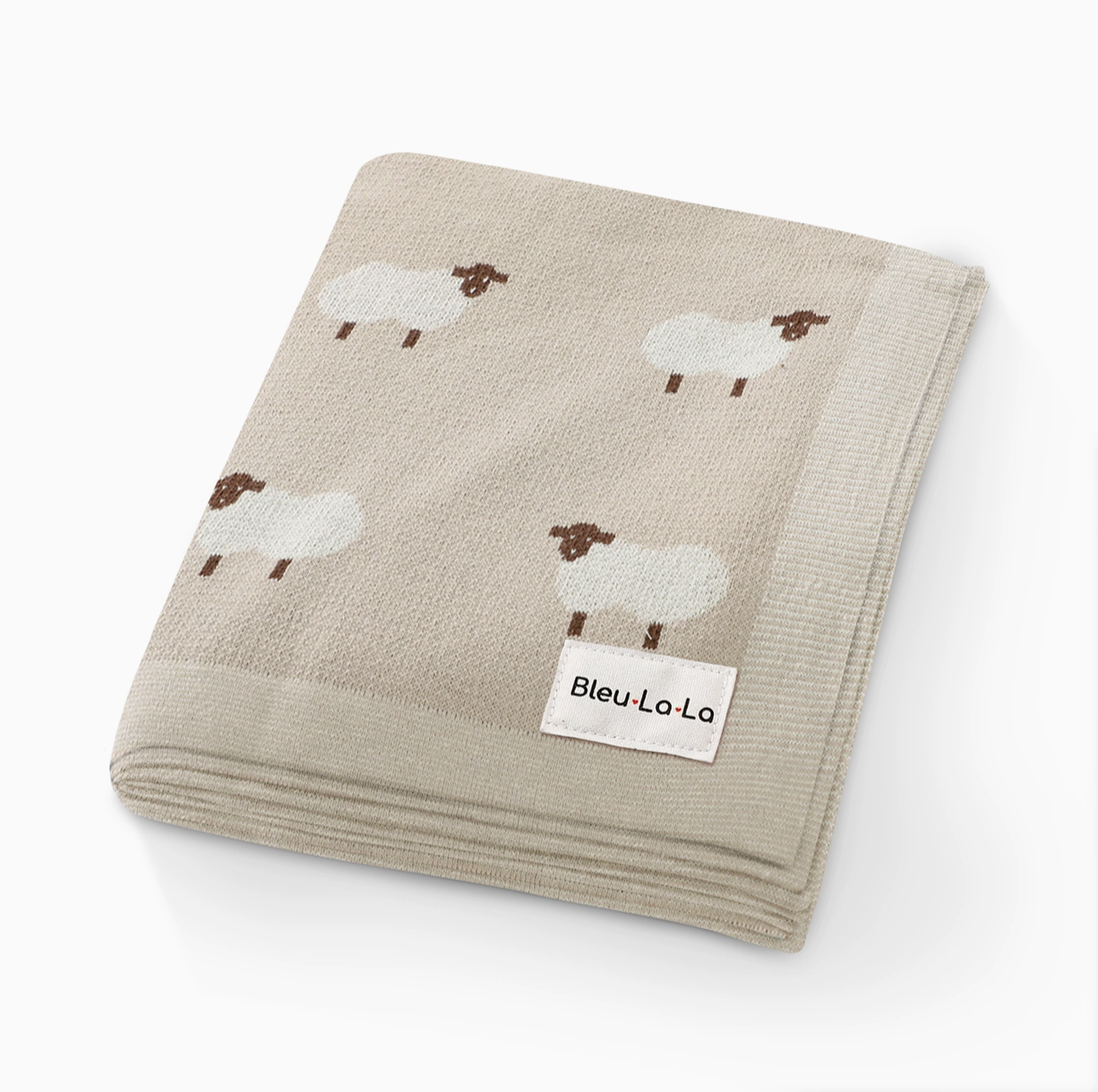 100% Luxury Cotton Swaddle Receiving Baby Blanket - Sheep