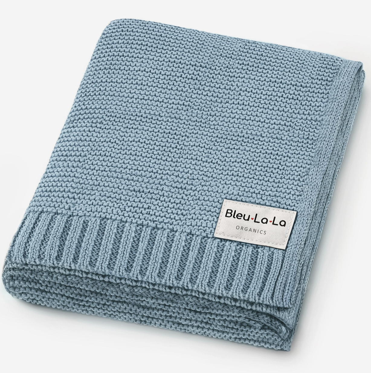 100% Organic Luxury Cotton Swaddle Receiving Baby Blanket - Sky Blue