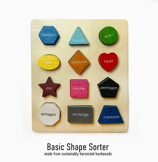 Basic Shape Sorter 12-Piece Educational Toddler Toy & Puzzle