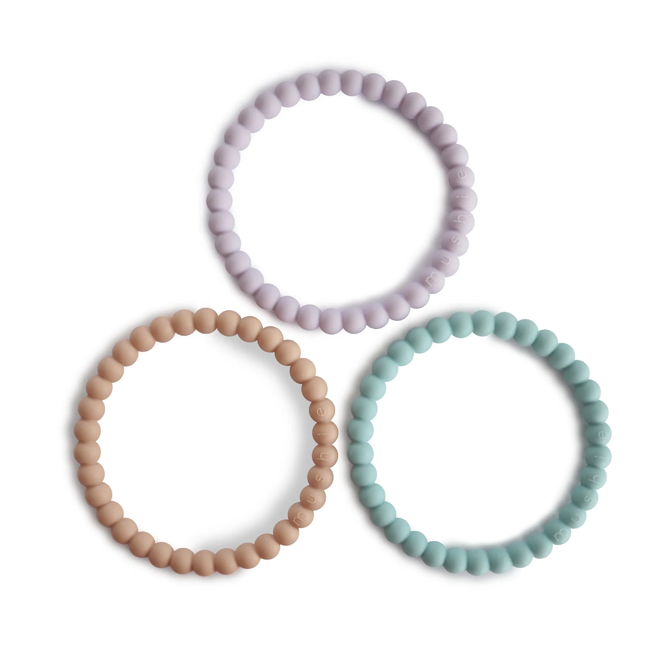 Pearl Teether Bracelet - Lilac/Cyan/Soft Peach