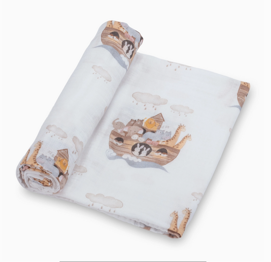 Noah's Ark Baby Swaddle Blanket