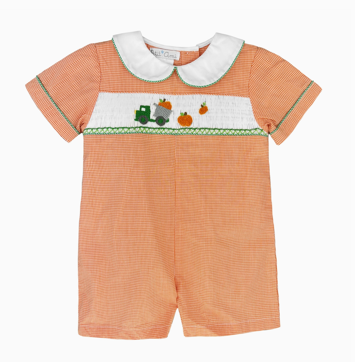 Picture Smocked Pumpkin Romper