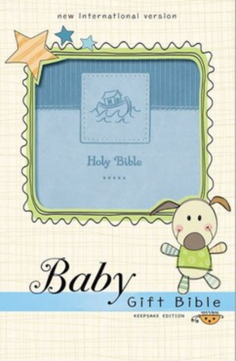 Baby Gift Holy Bible, Leathersoft, Blue, Comfort Print