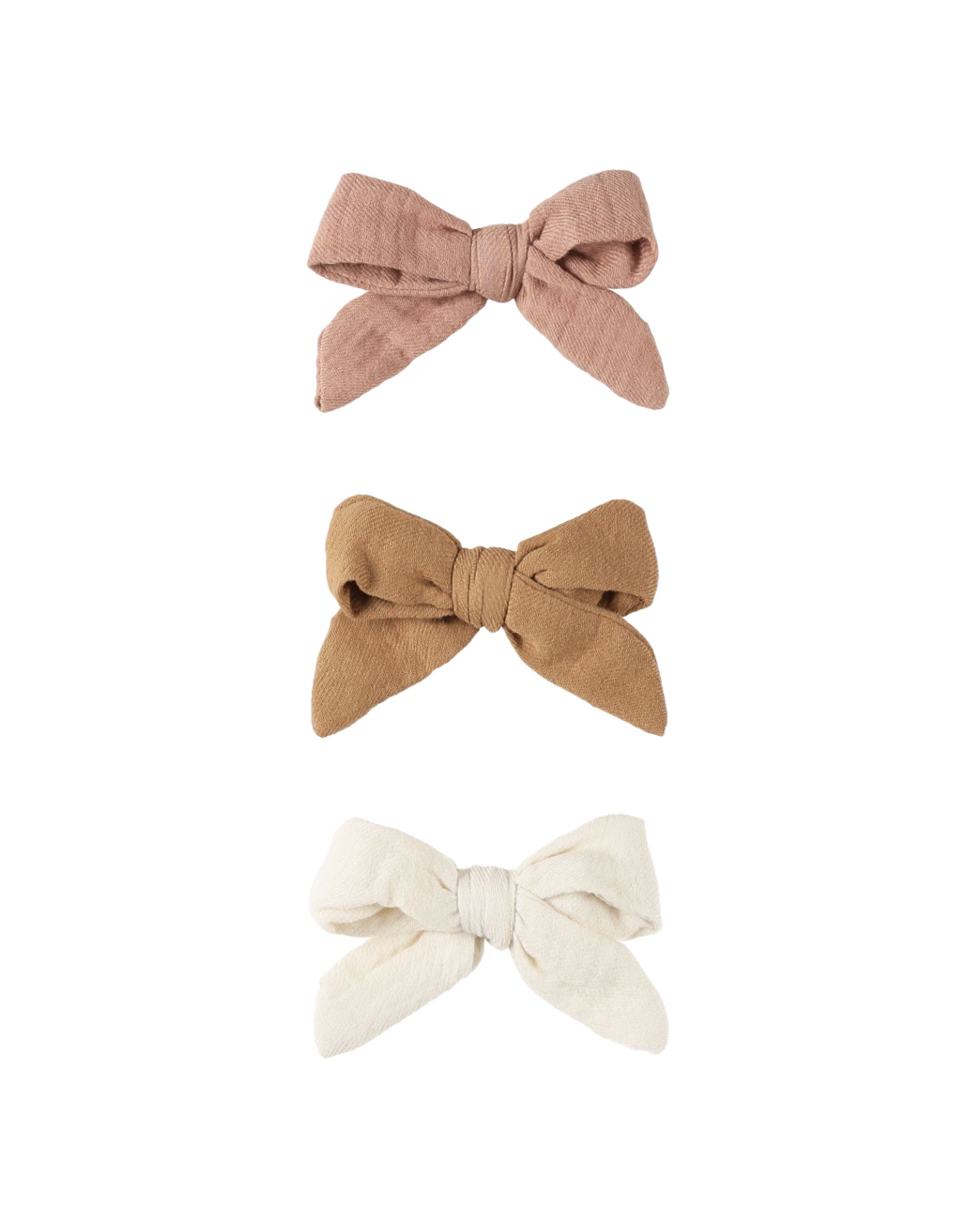 Bow W. Clip, Set of 3 || Rose, Natural, Golden