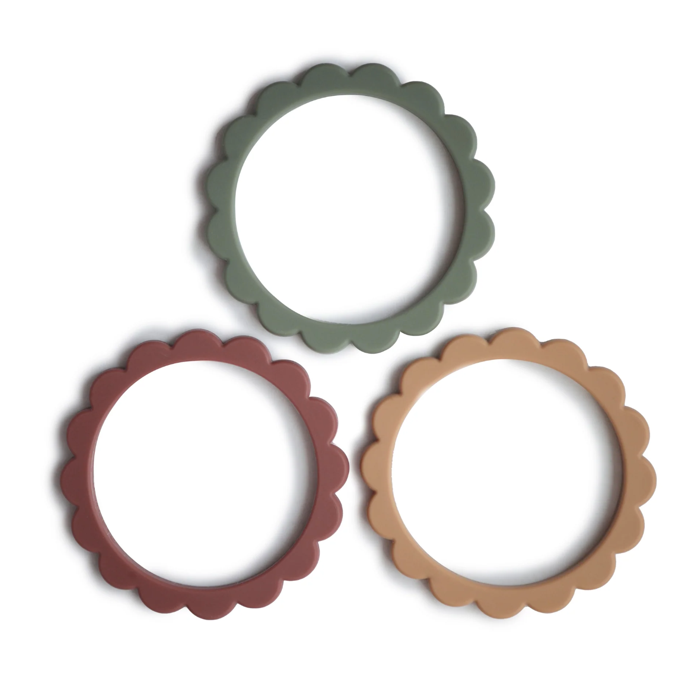 Flower Teething Bracelet 3-pack (Dried Thyme/Berry/Natural)