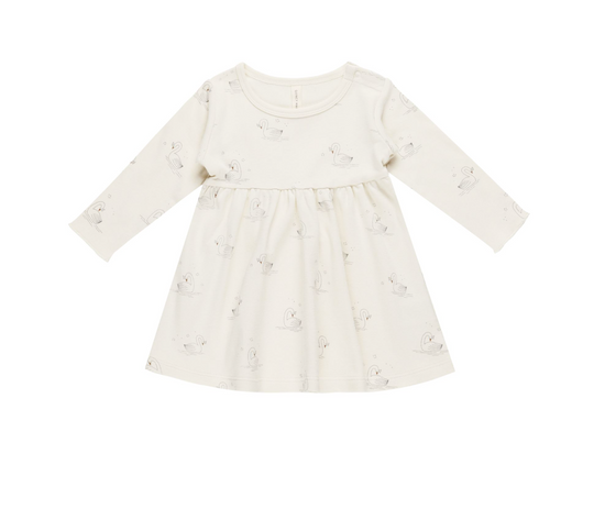 Long Sleeve Baby Dress || Swans