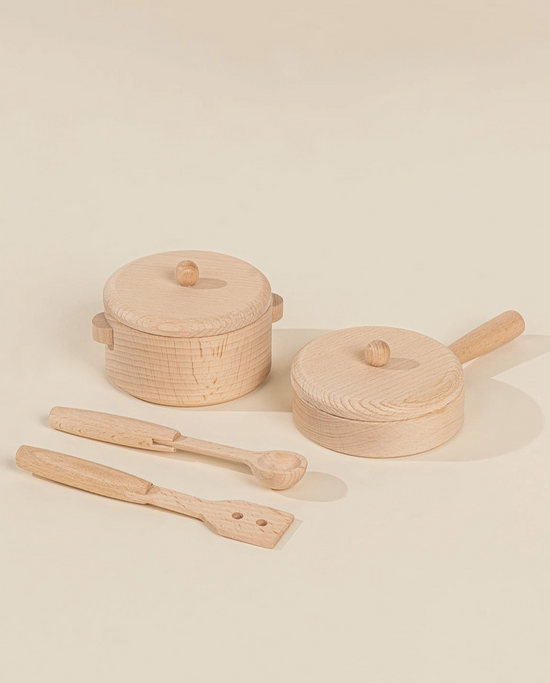 Wooden Pots and Pans Playset (6 Pcs)