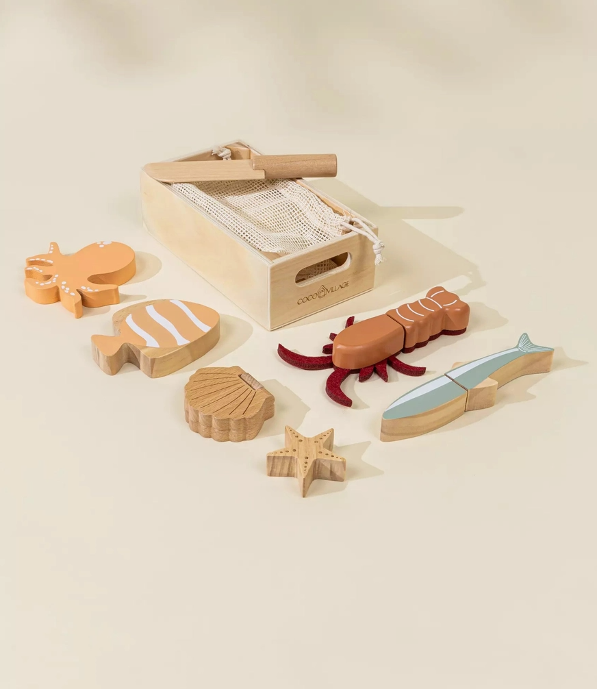 Wooden Seafood Playset