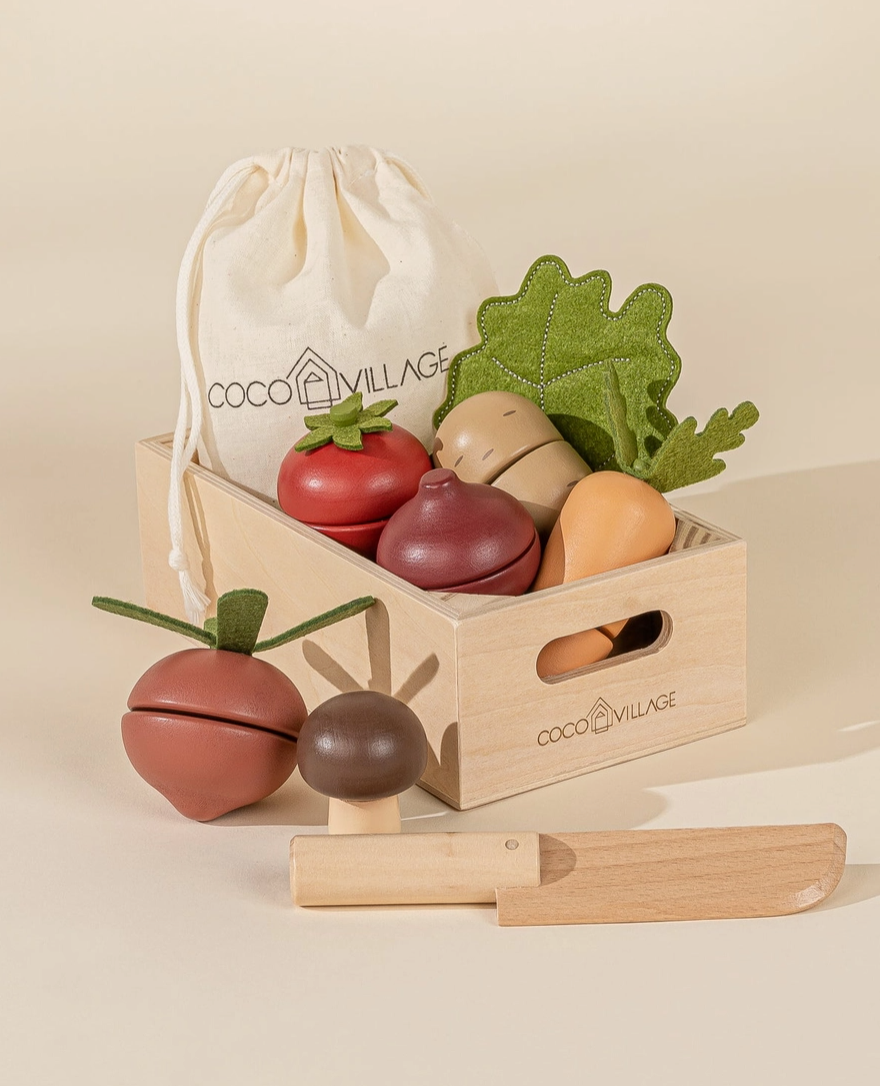 Wooden Vegetables Playset