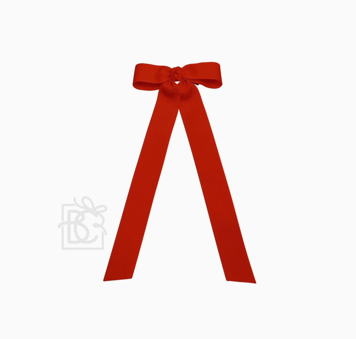 Flat Bow w/ 7" Streamers On Alligator Clip - Red