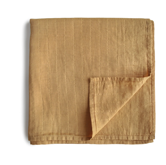 Muslin Swaddle Blanket Organic Cotton (Fall Yellow)