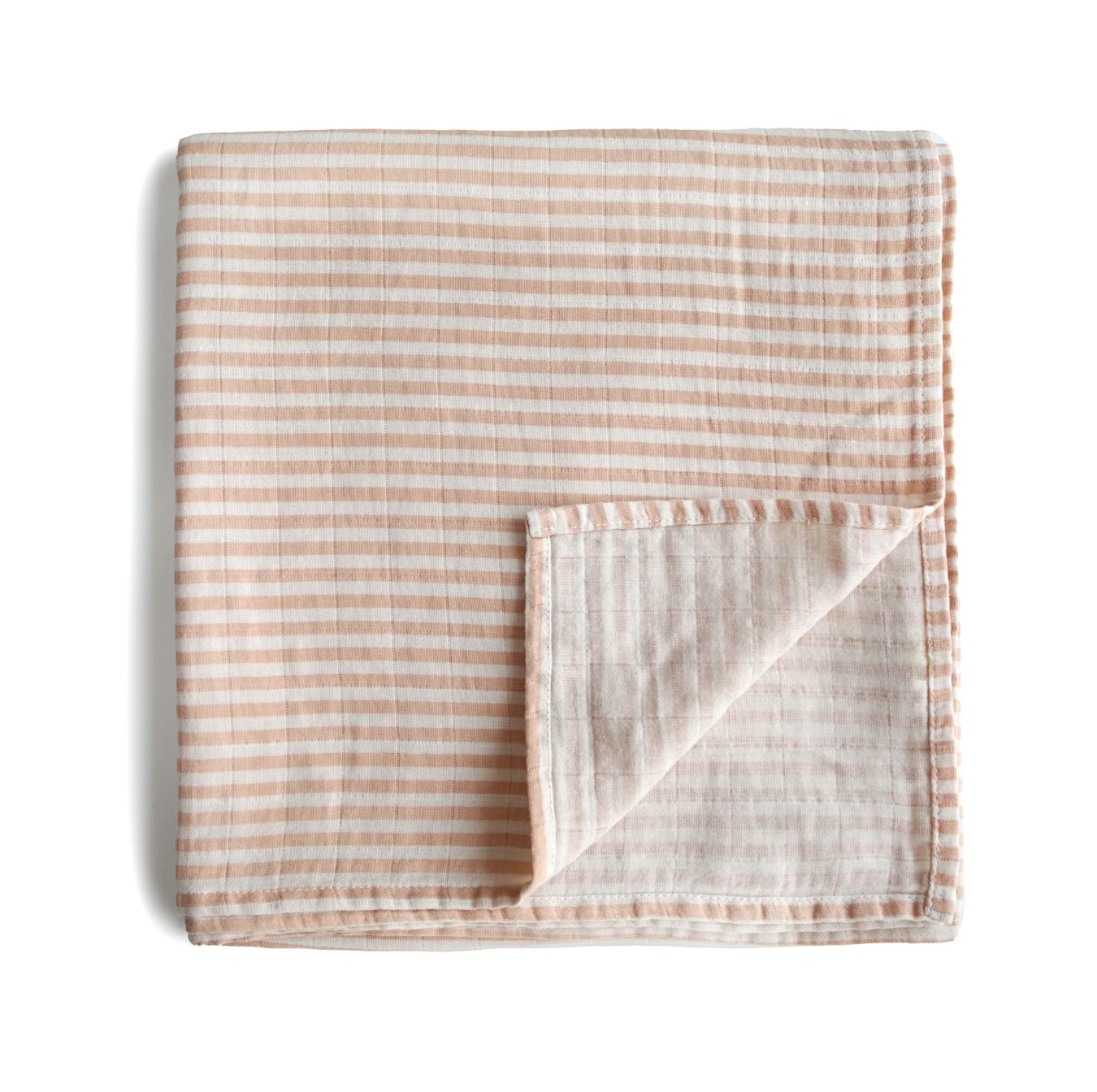 Muslin Swaddle Blanket Organic Cotton (Natural Stripe)