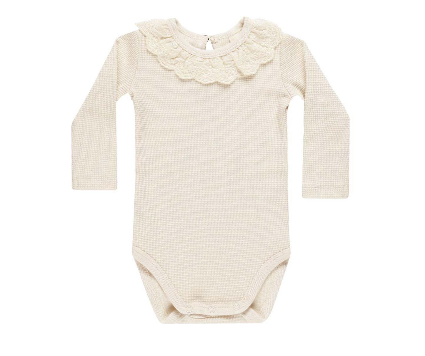 Ruffle Collar Bodysuit || Natural