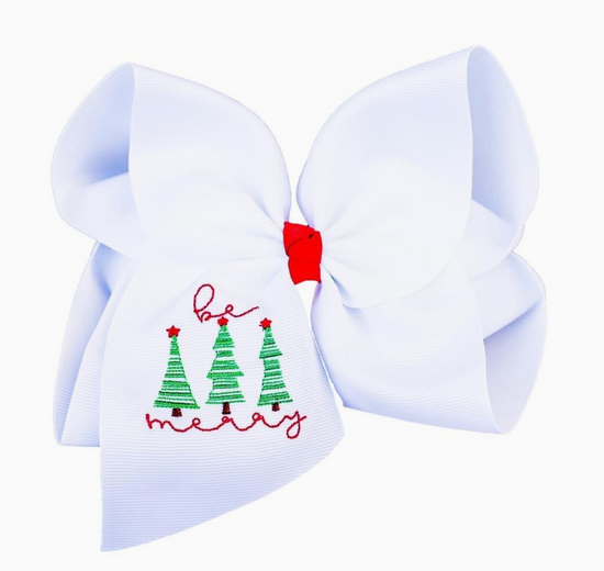 Gingerbread Embroidered Bow - Alligator Clip