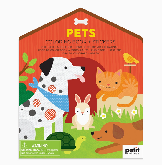 Coloring Book with Stickers: Pets