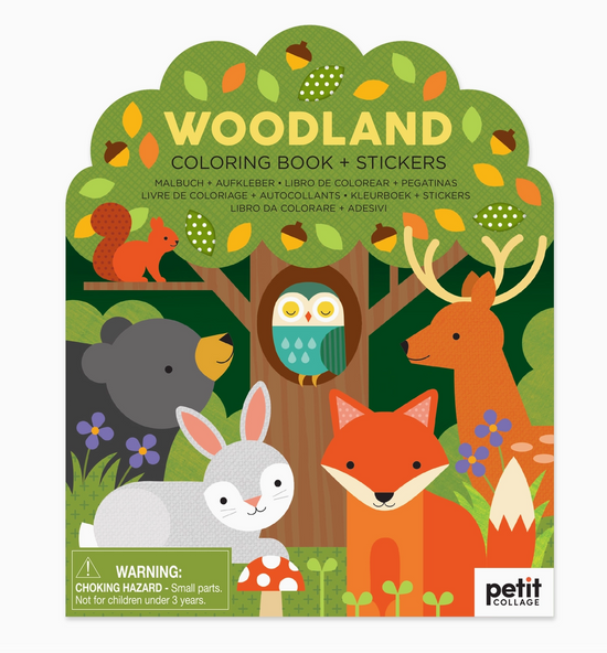 Coloring Book with Stickers: Woodland