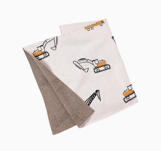 Trucks - Organic Cotton Jacquard Sweater Knit Baby Blankets