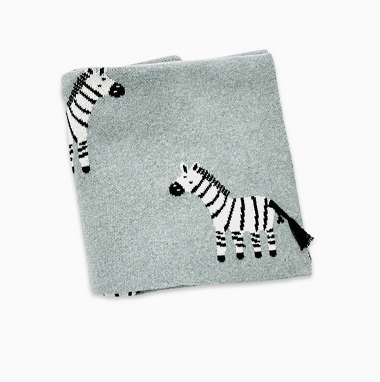 Zebra 3D - Organic Cotton Jacquard Knit Baby Blanket