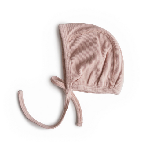 Ribbed Baby Bonnet (Blush)