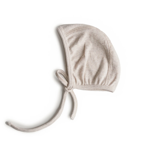 Ribbed Baby Bonnet (Ivory)