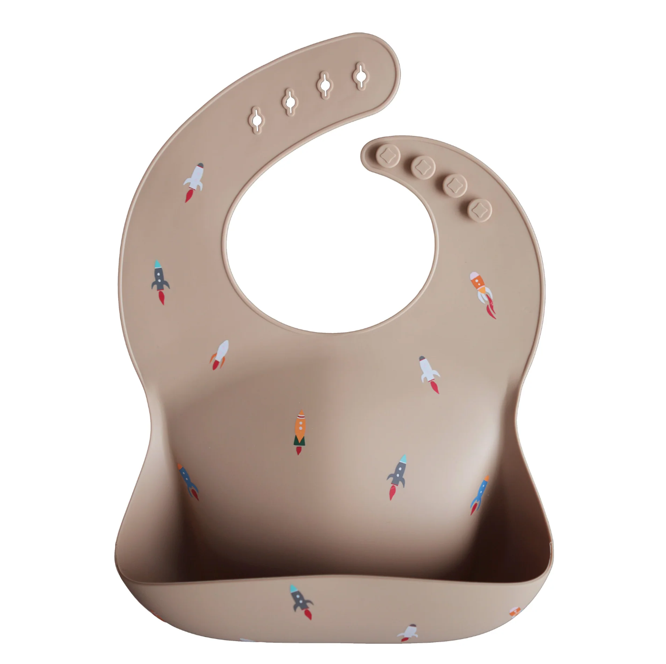 Silicone Baby Bib (Rocket Ship)