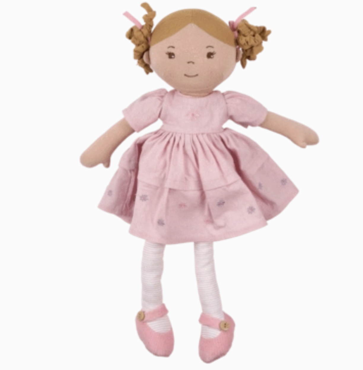 Amelia Lt. Brown Hair Doll in Pink Linen Dress W/Display Box